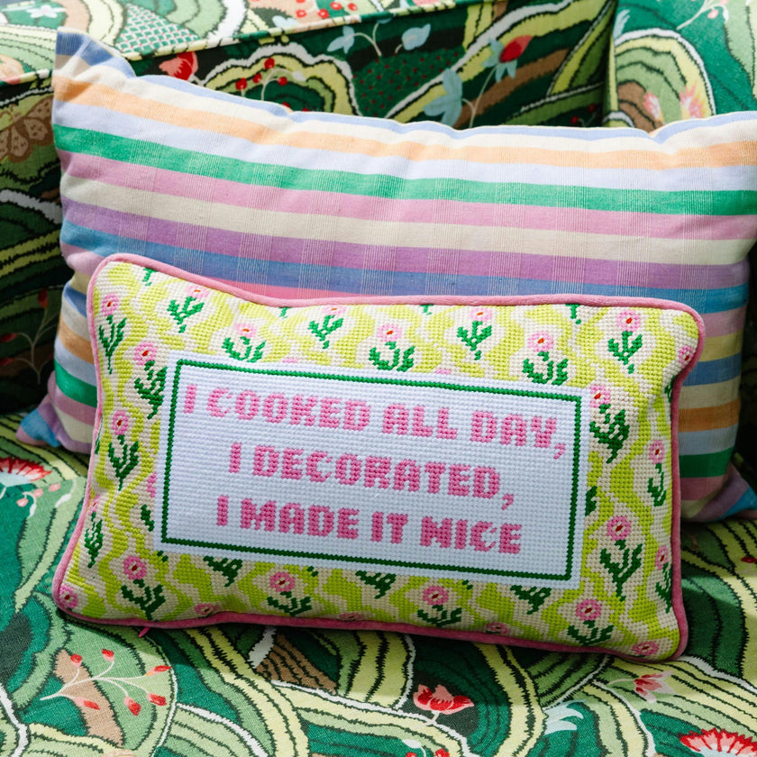 Made it Nice Needlepoint Pillow