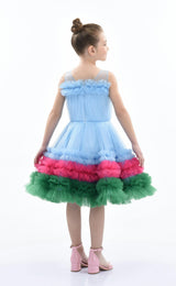 Blue Granada Ruffle Tulle Dress