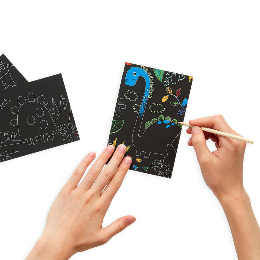 Scratch and Scribble Mini Scratch Art Kit - Dinosaur Days - 6 Cards