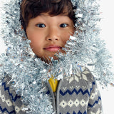 Kids quarter-zip sweater in snowflake fair isle