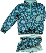 Kitt Set in Spring Mustard Flower In Navy/ Apple Check