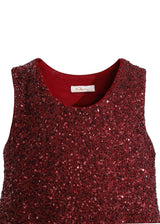 Red Sequin Feather-Trim Set