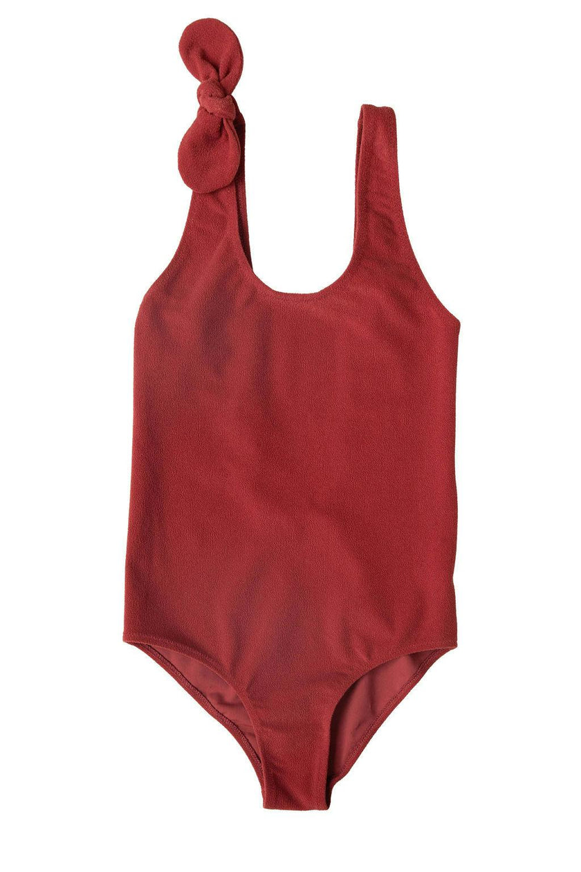 Georgia One Piece Towelling Swimsuit Terracotta