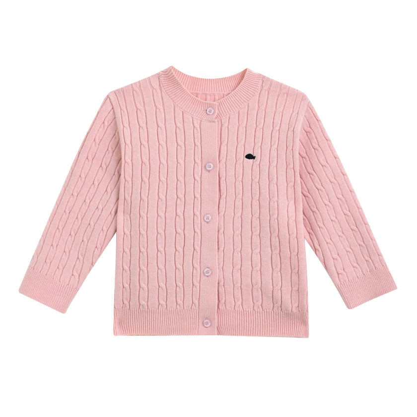 Pink Cable Knit Cardigan