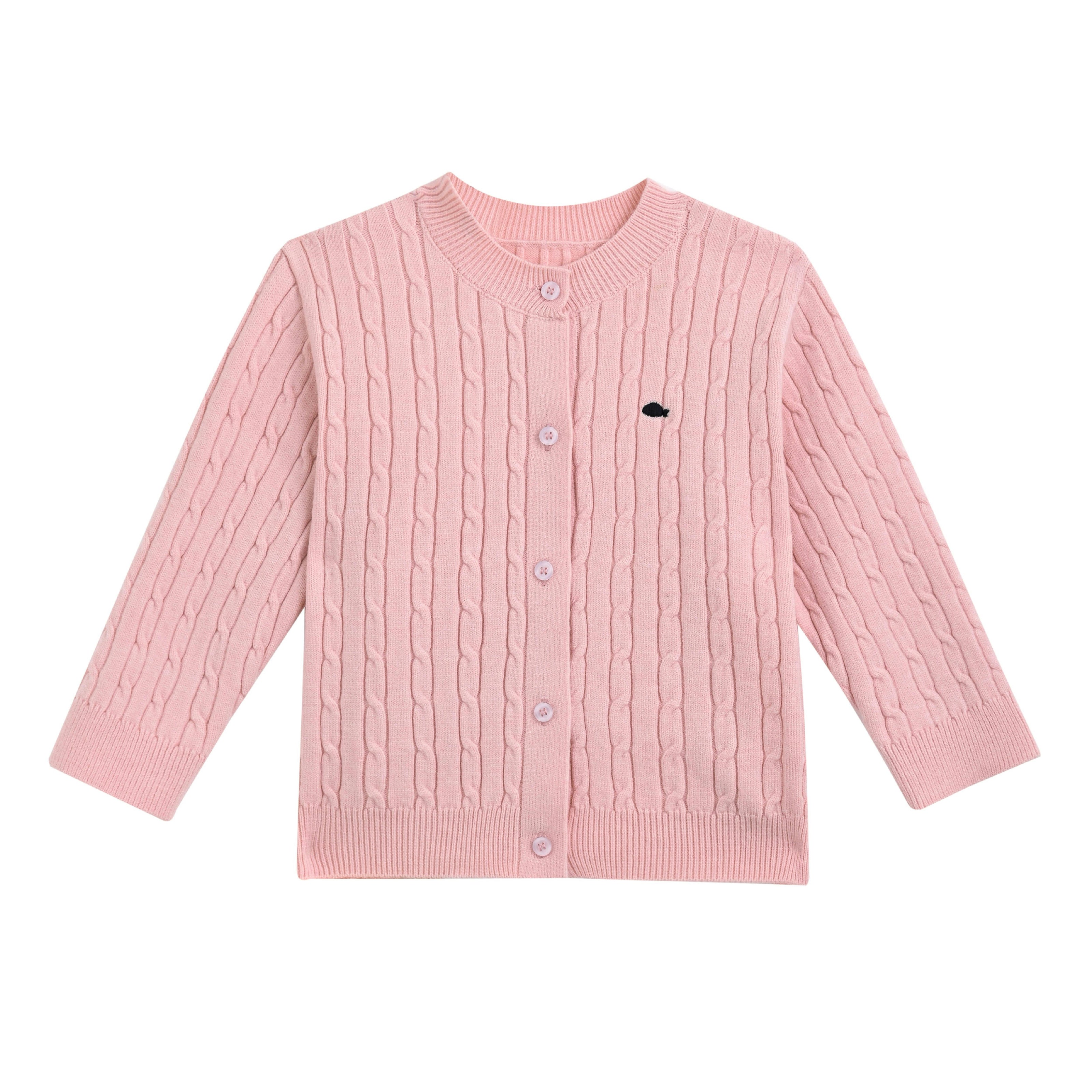 Pink Cable Knit Cardigan