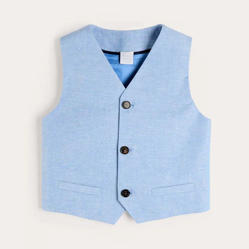 Plain Waistcoat in Sky Blue (4- 10yrs)