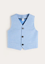 Plain Waistcoat in Sky Blue (4- 10yrs)