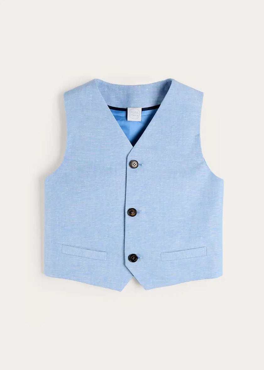 Plain Waistcoat in Sky Blue (4- 10yrs)