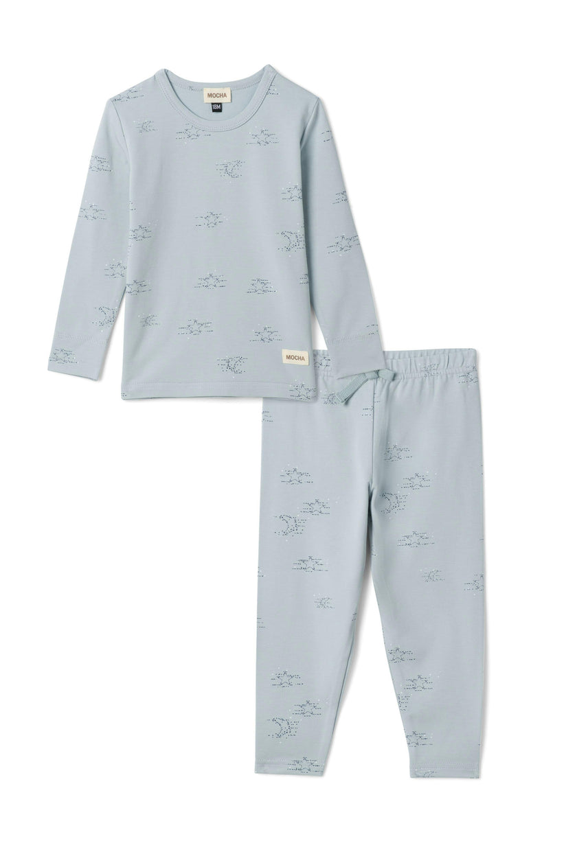 Stars Print Cotton Top and Elastic Waist Pants Two Piece Set