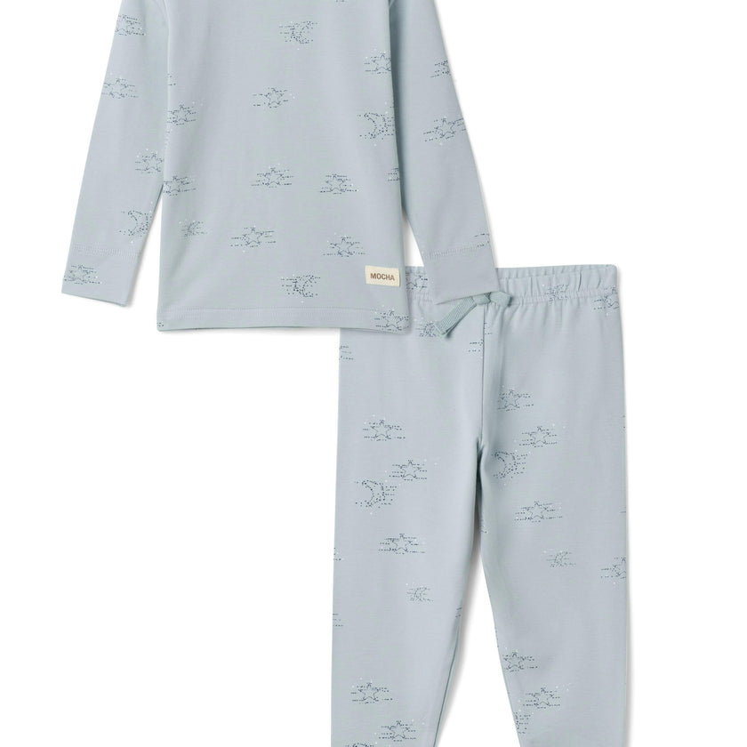 Stars Print Cotton Set Blue