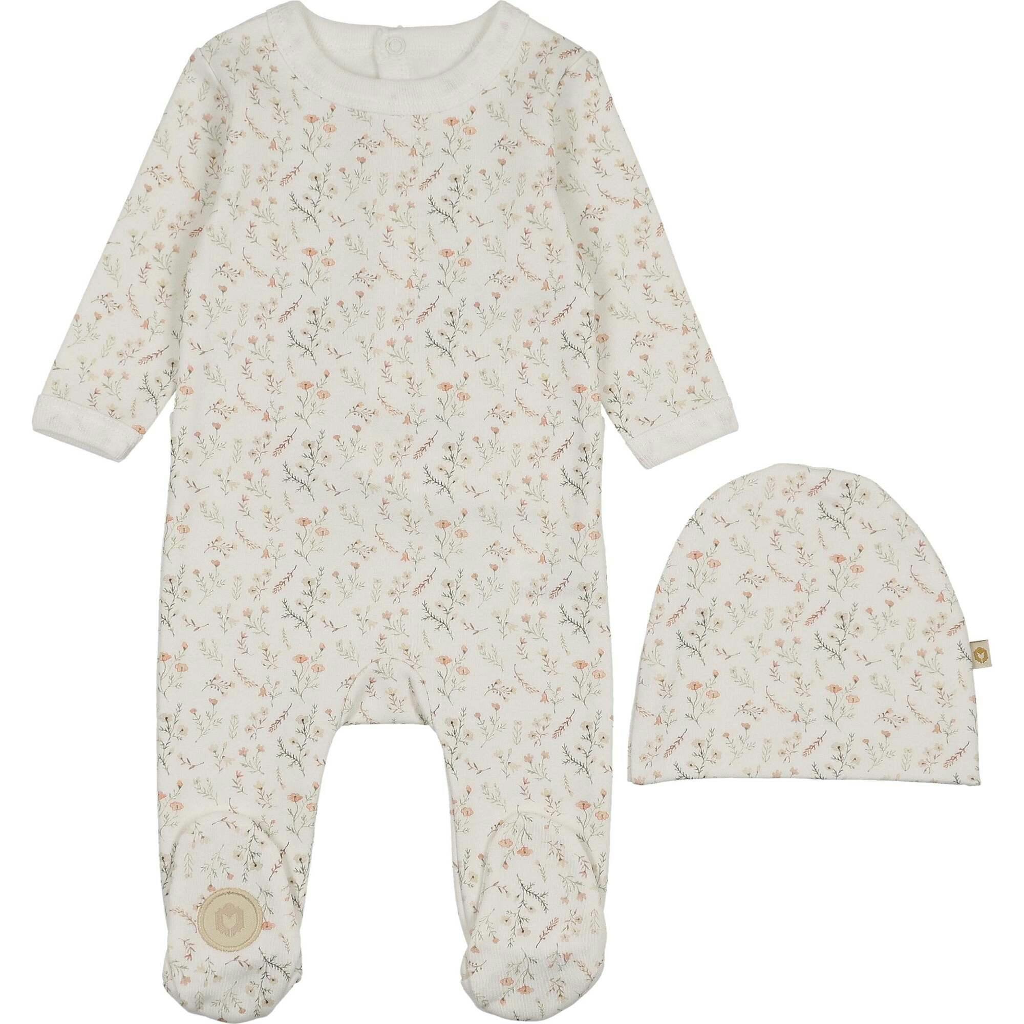Botanical Girls Footie & Hat Set