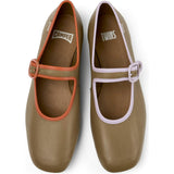 Women's Casi Myra Twins Contrast Piped Square Toes Ballerina Shoes
