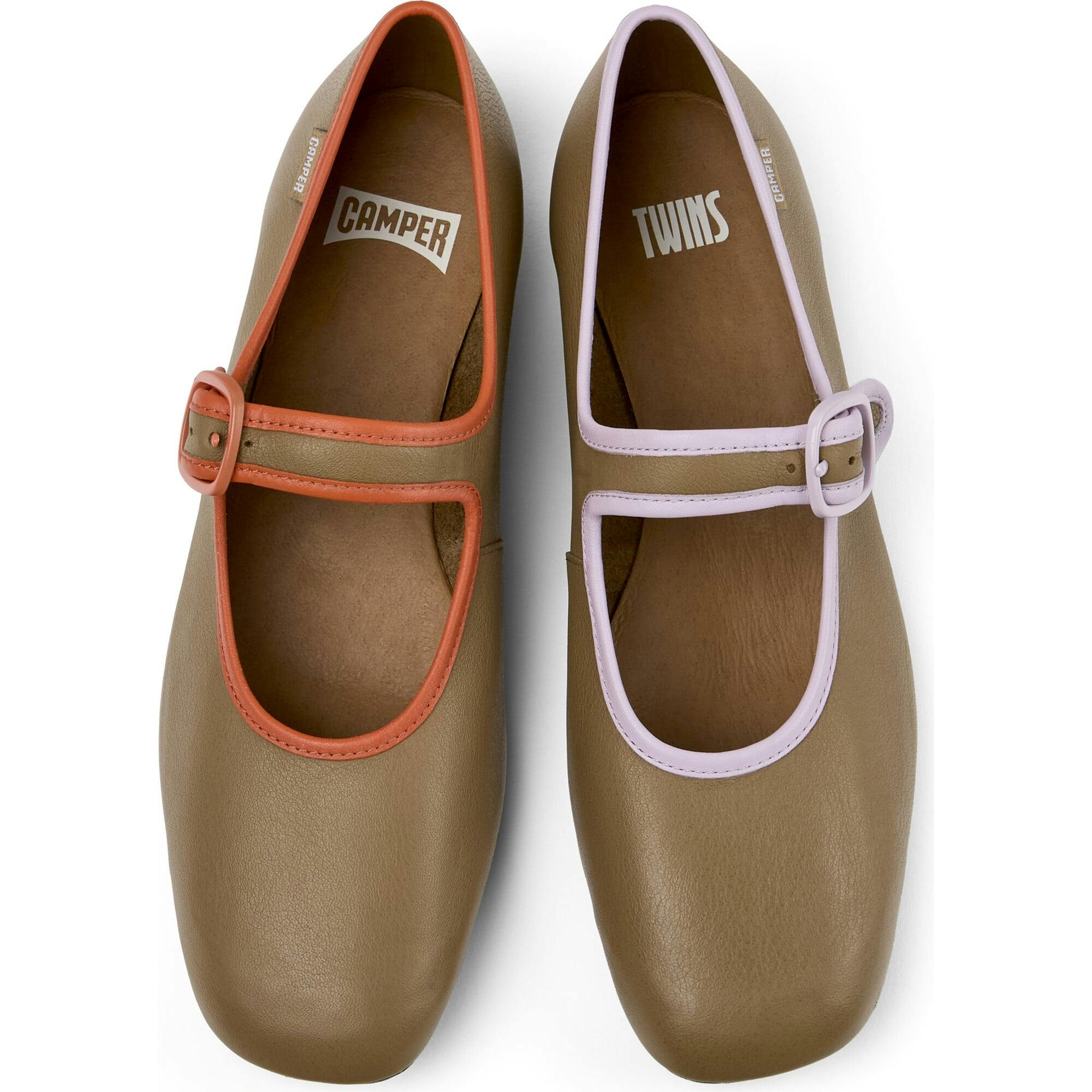 Women's Casi Myra Twins Contrast Piped Square Toes Ballerina Shoes