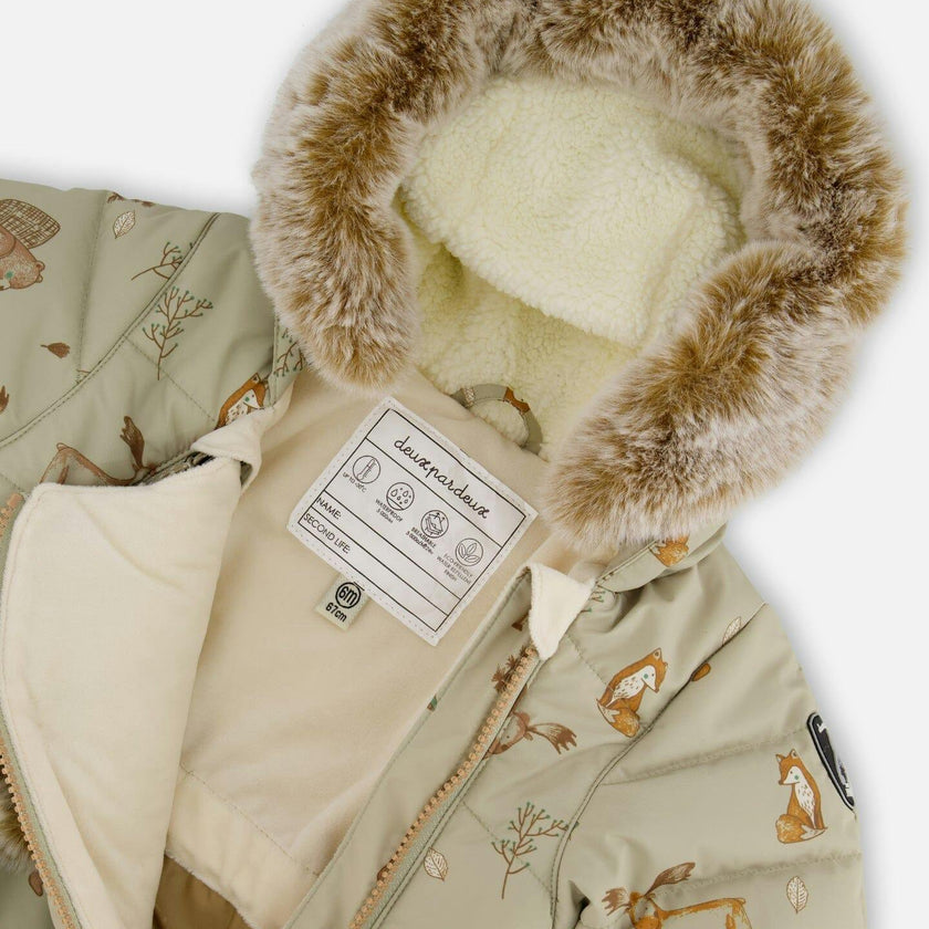 One-Piece Baby Layette Snowsuit Designed for Car Seat