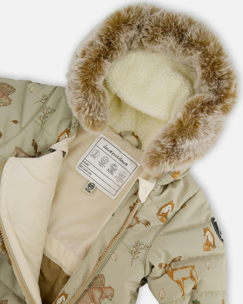 One-Piece Baby Layette Snowsuit Designed for Car Seat