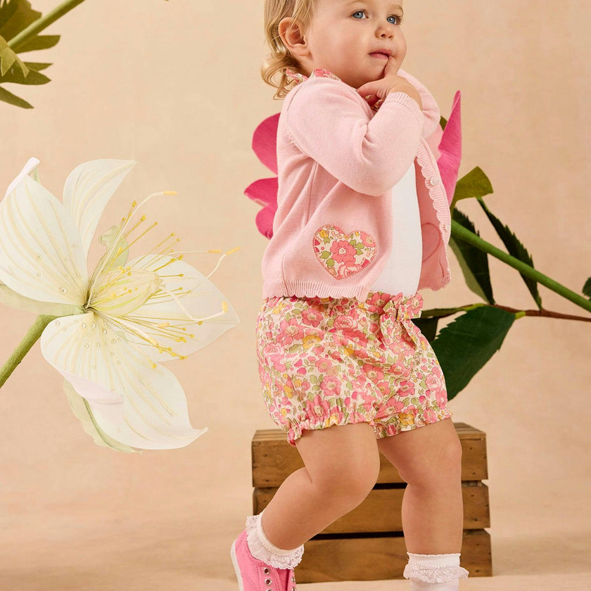 Baby Peach Sparkle Betsy Heart Cardigan