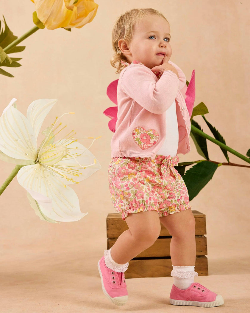 Baby Peach Sparkle Betsy Heart Cardigan