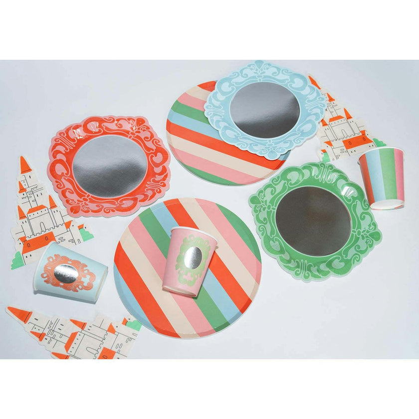 Princess Party Cups - Stripes and Mirrors (x12)