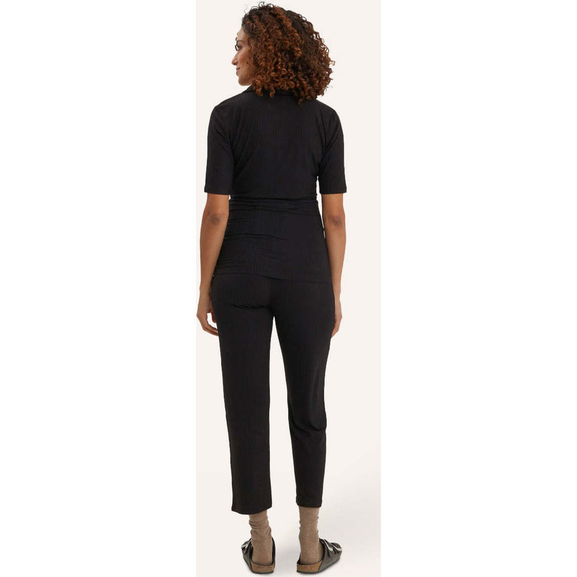 Women's Maternity Camilla Ribbed Pant, Black