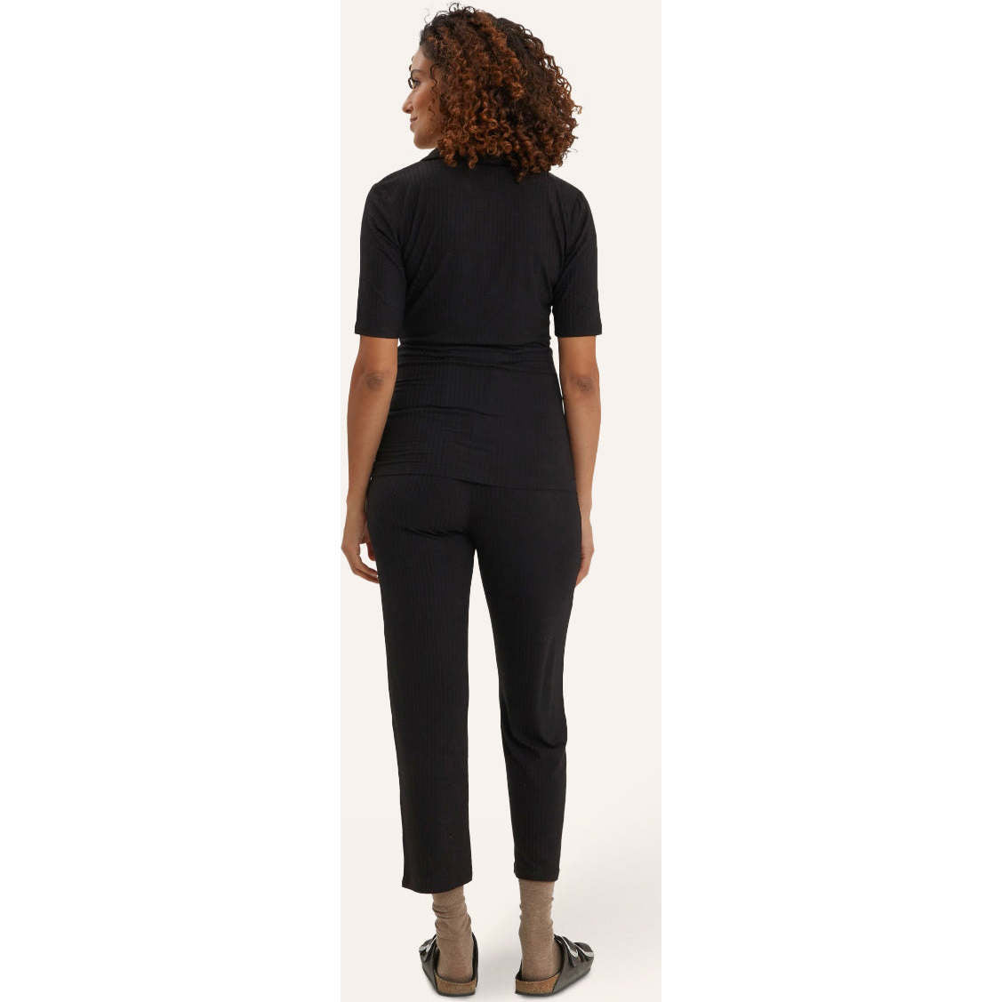 Women's Maternity Camilla Ribbed Pant, Black