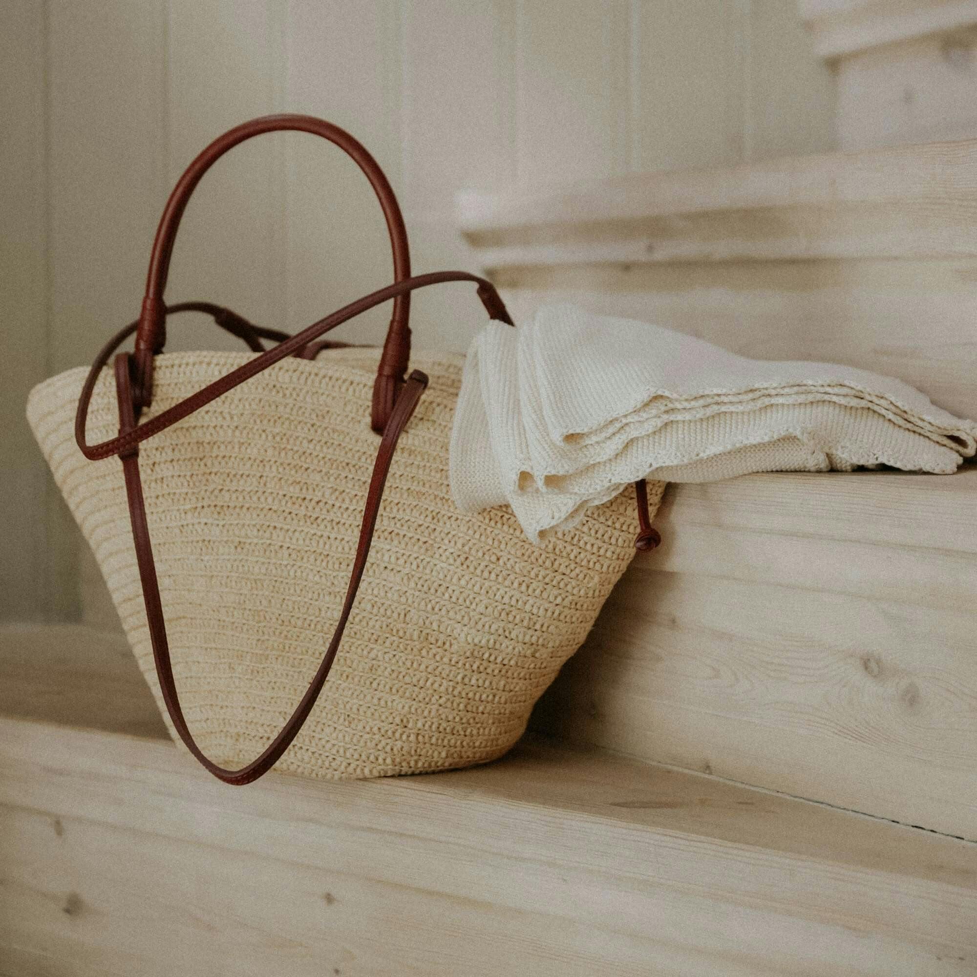 Cotton Knit Blanket, White