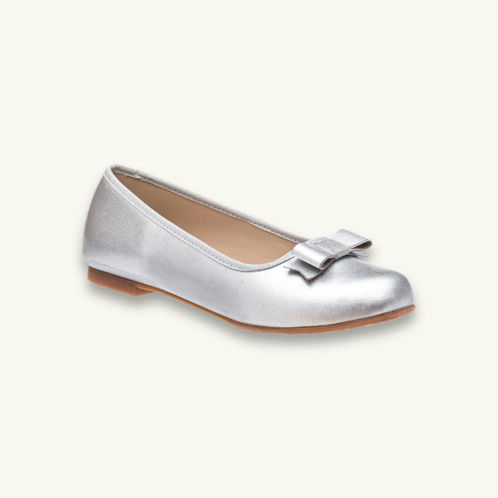 Camille Ballet Flat | Silver Leather