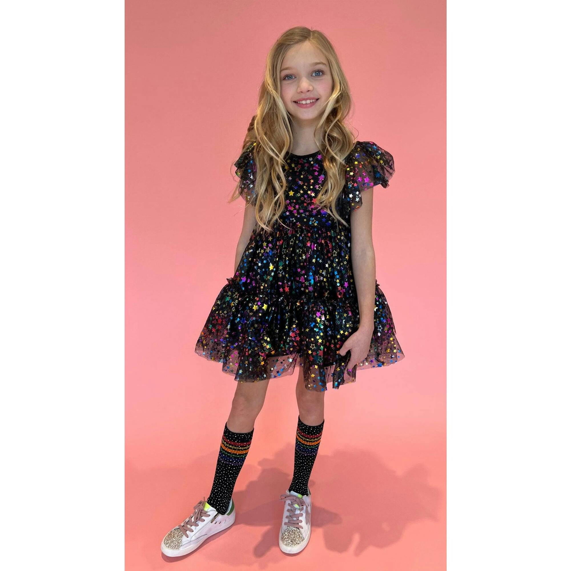 Shining Rainbow Star Tulle Dress