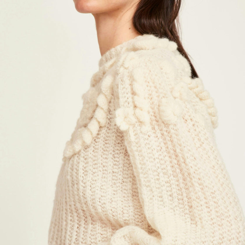 Moritz Embroidered Pullover in Alabaster