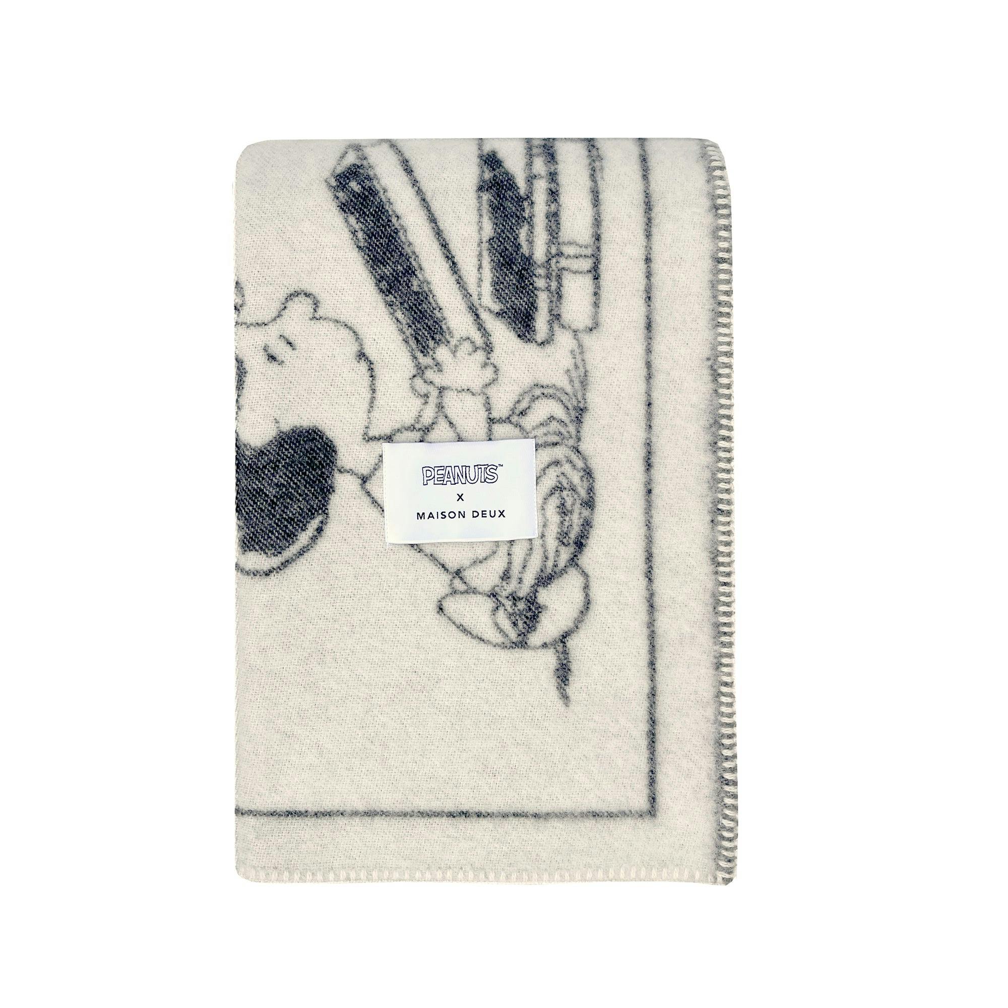 Blanket PEANUTS ZZZ Black / White 4.25 x 6.5ft