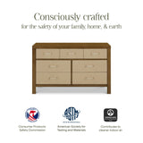 Eloise 7-Drawer Wide Assembled Dresser (56") in Natural Walnut & Performance Sand Eco-Weave