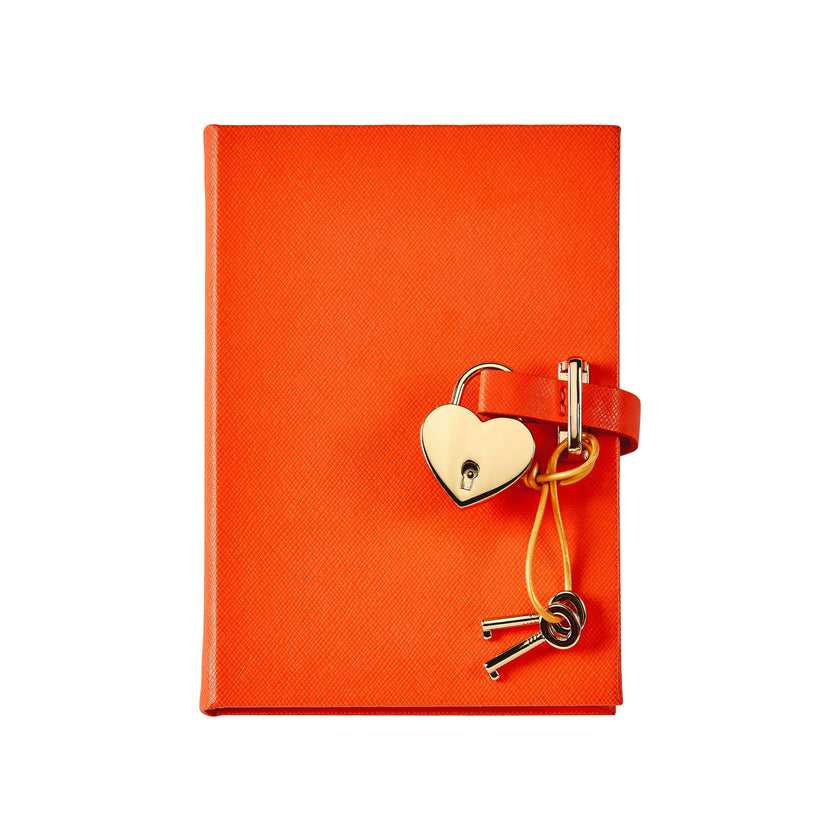 Heart Lock Leather Diary
