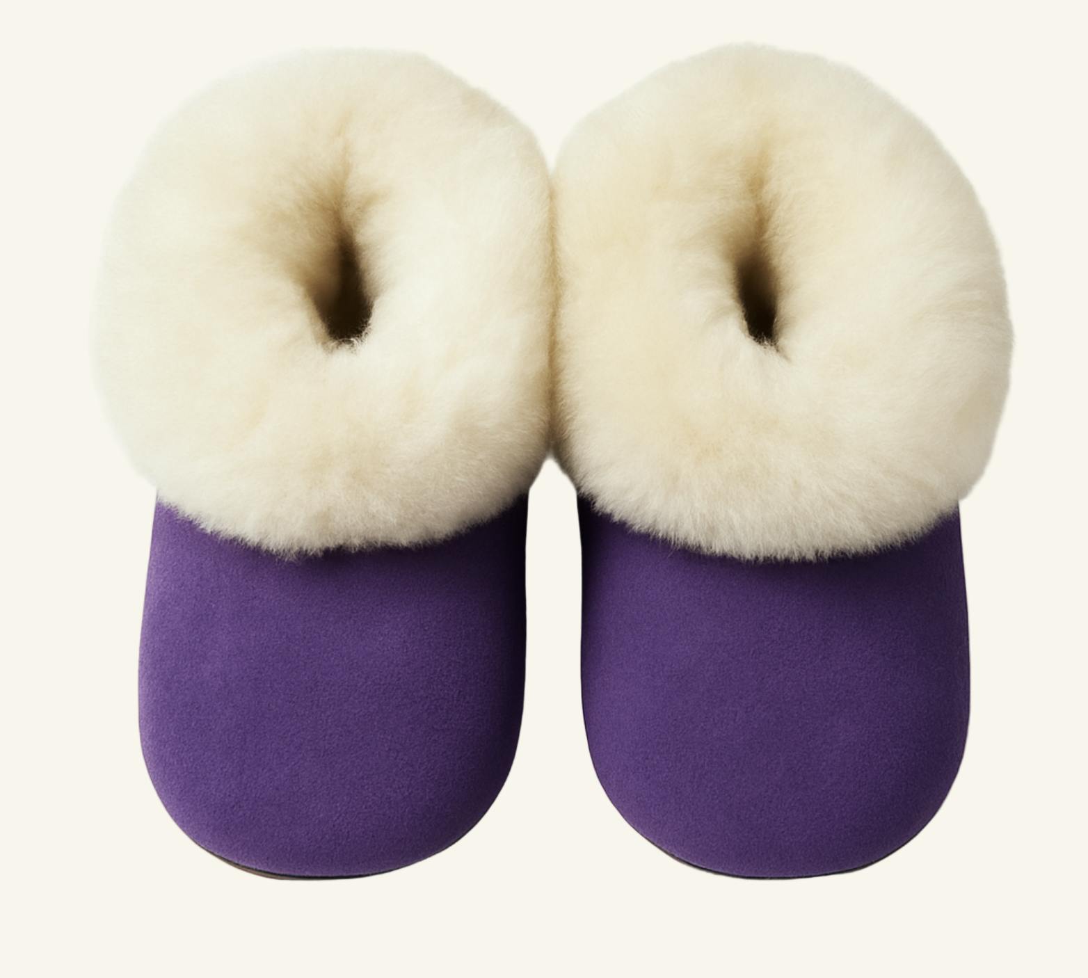 Kids Genuine Alpaca Fur Slippers | Handmade in Peru | Naturally Hypoallergenic | Lavender Plum