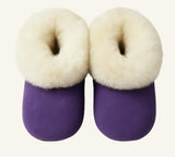 Kids Genuine Alpaca Fur Slippers | Handmade in Peru | Naturally Hypoallergenic | Lavender Plum