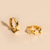Daisy 3D Huggie Hoop Earrings