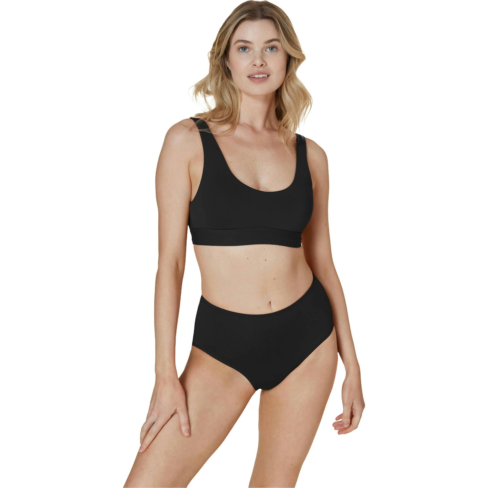 The High Waist Bikini Bottom - Eco Nylon - Black