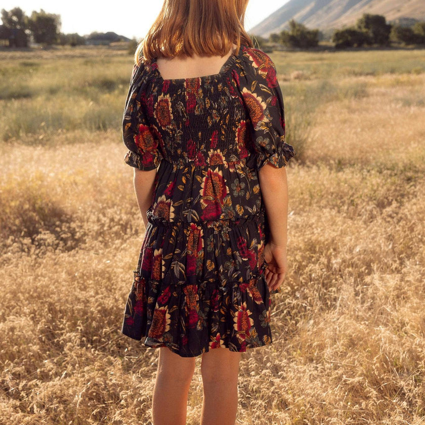 Mini Madeline Dress in Moody Sunflower