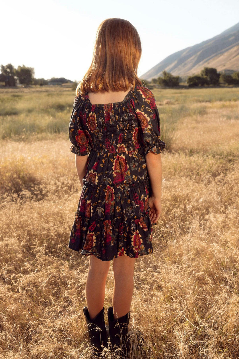 Mini Madeline Dress in Moody Sunflower