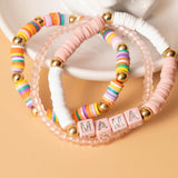 Blush Pink Metallic Block Letter and Polymer Heishi Bead Kit Box