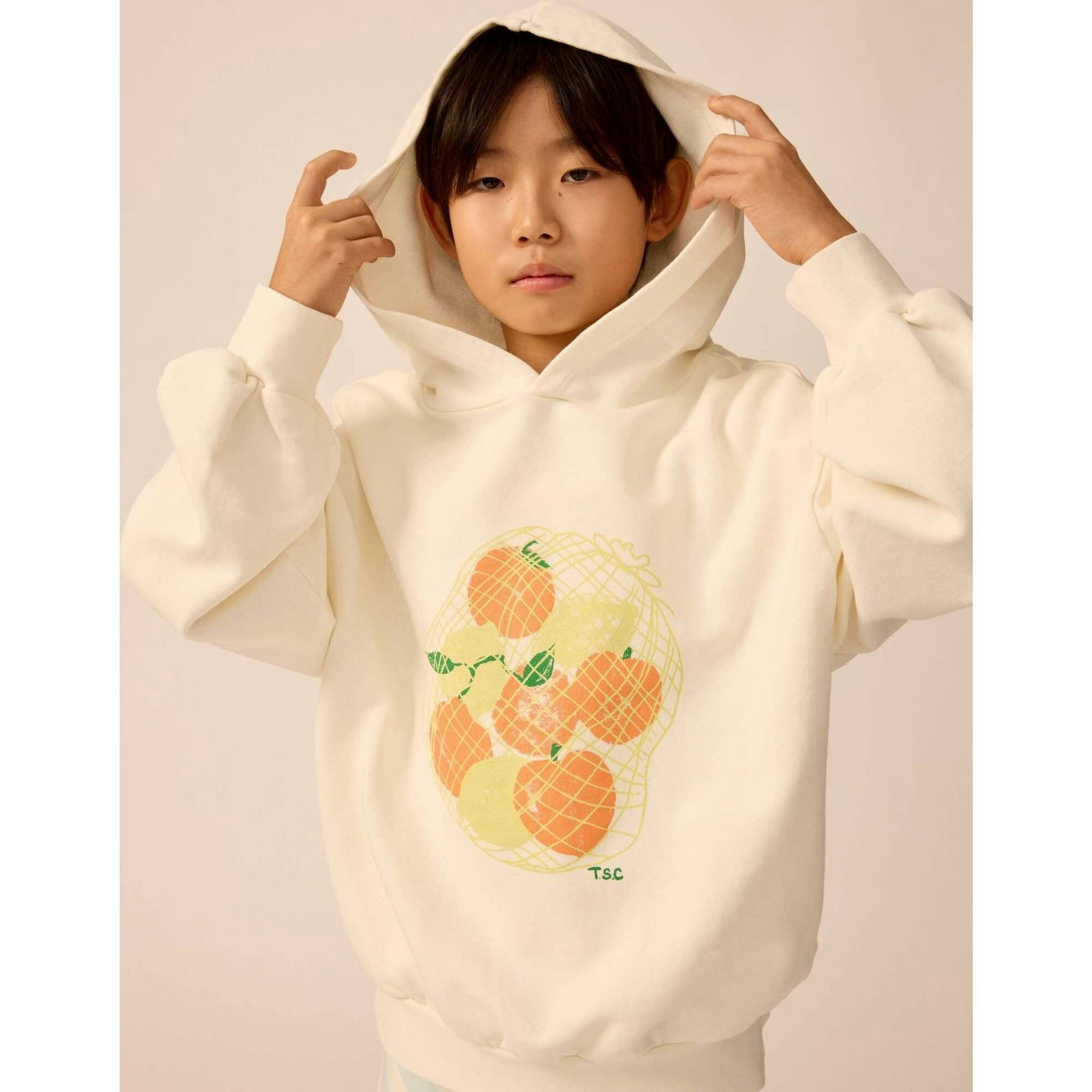 Organic Weekend Hoodie in White Mixed Fruit