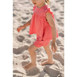 Garment Dye Ruffle T-Shirt, Red