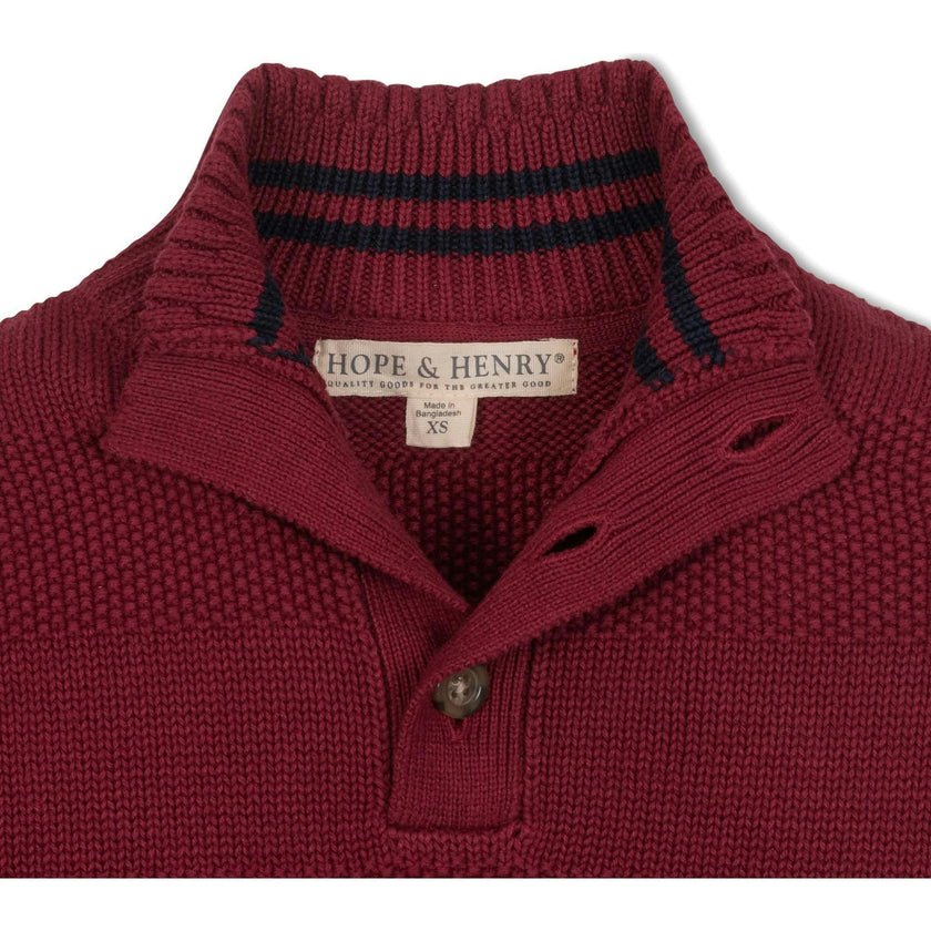 Organic Mock Neck Stripe Sweater
