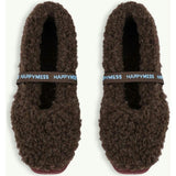 women's merino wool slippers - chocolate brown