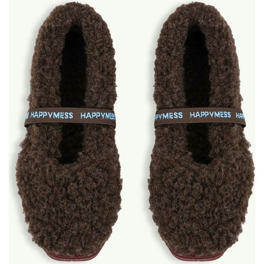 women's merino wool slippers - chocolate brown