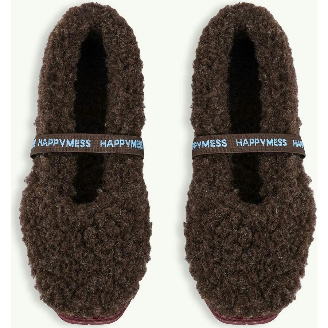 women's merino wool slippers - chocolate brown