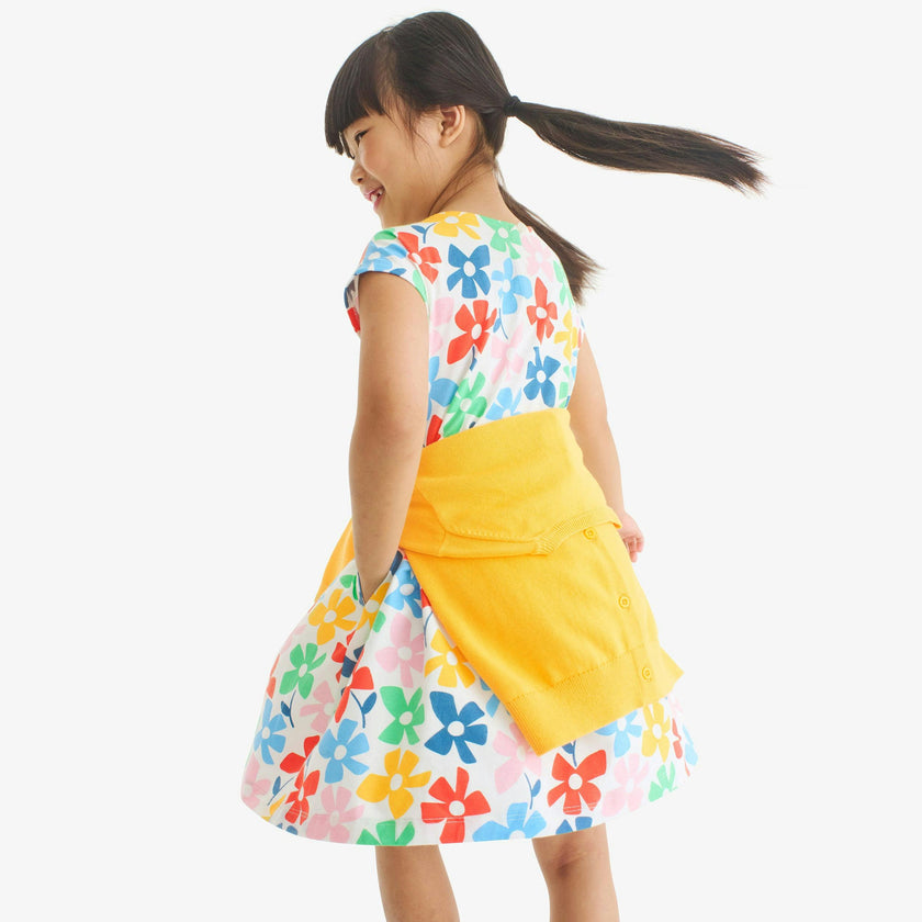 Clearance kids backyard dress in rainbow blooms