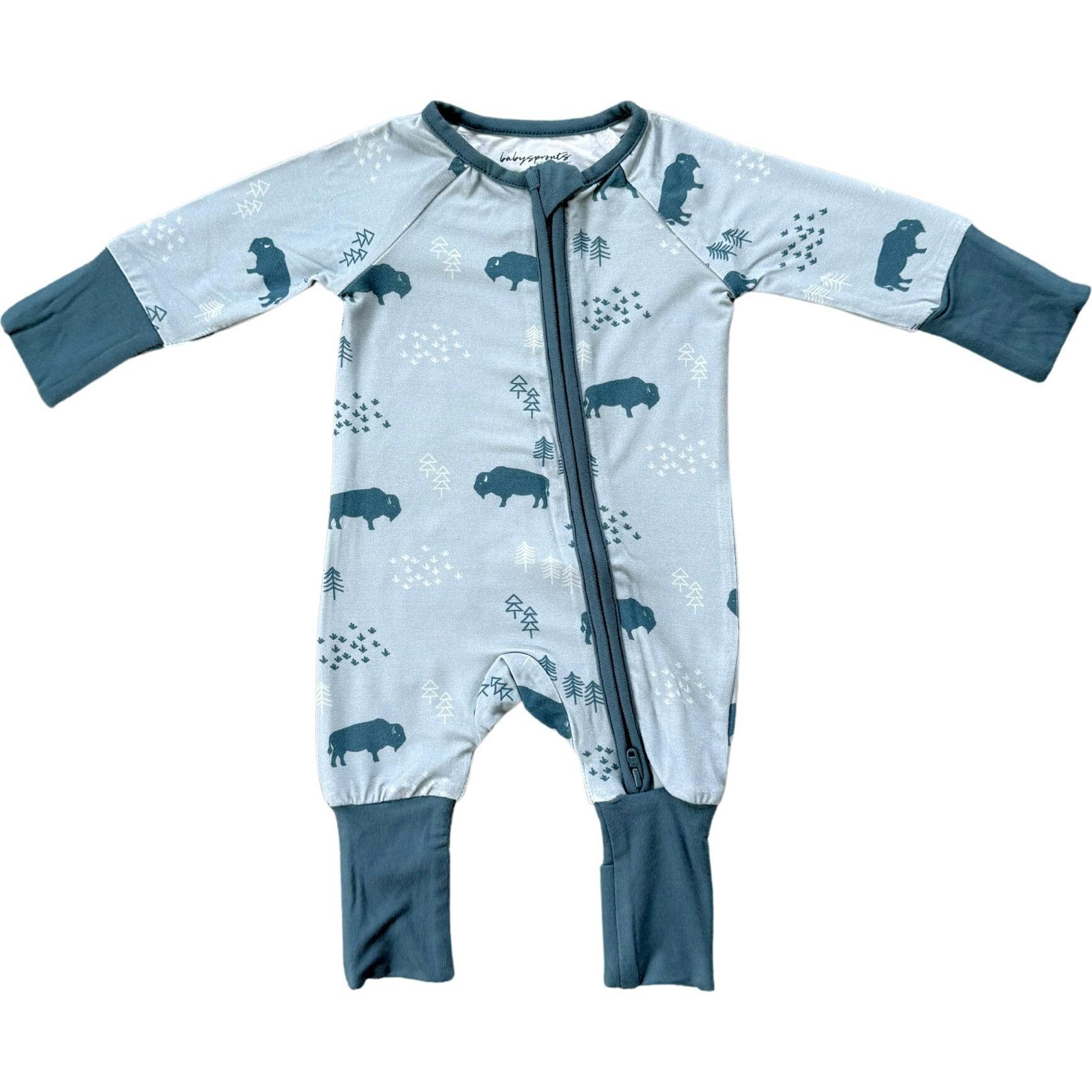 Boy's Long Sleeve Zip Romper