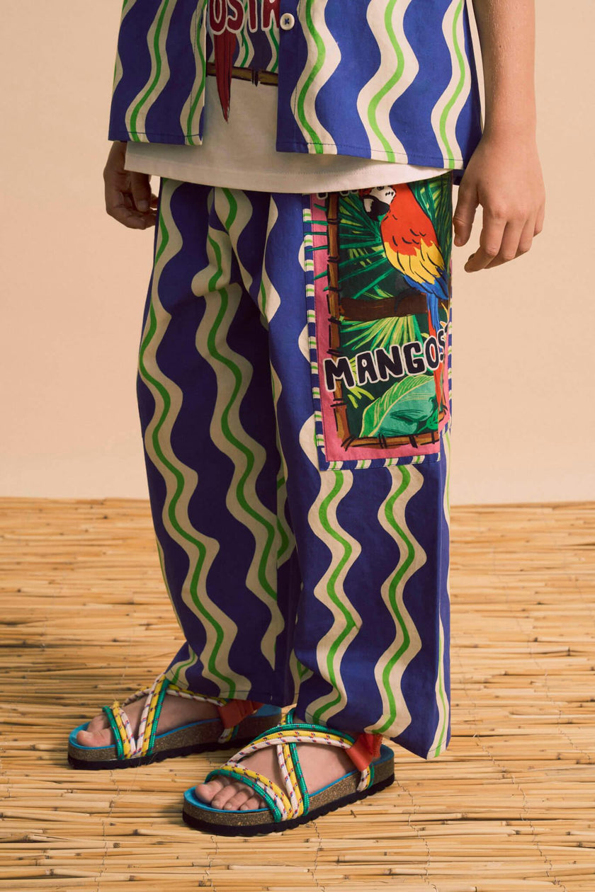 LOROS WAVY PANTS NAVY BLUE