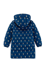 Logan Heavy Weight Down Puffer Coat, Navy Lightning