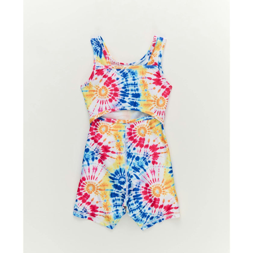 Girls Leotard in Starburst Tie Dye