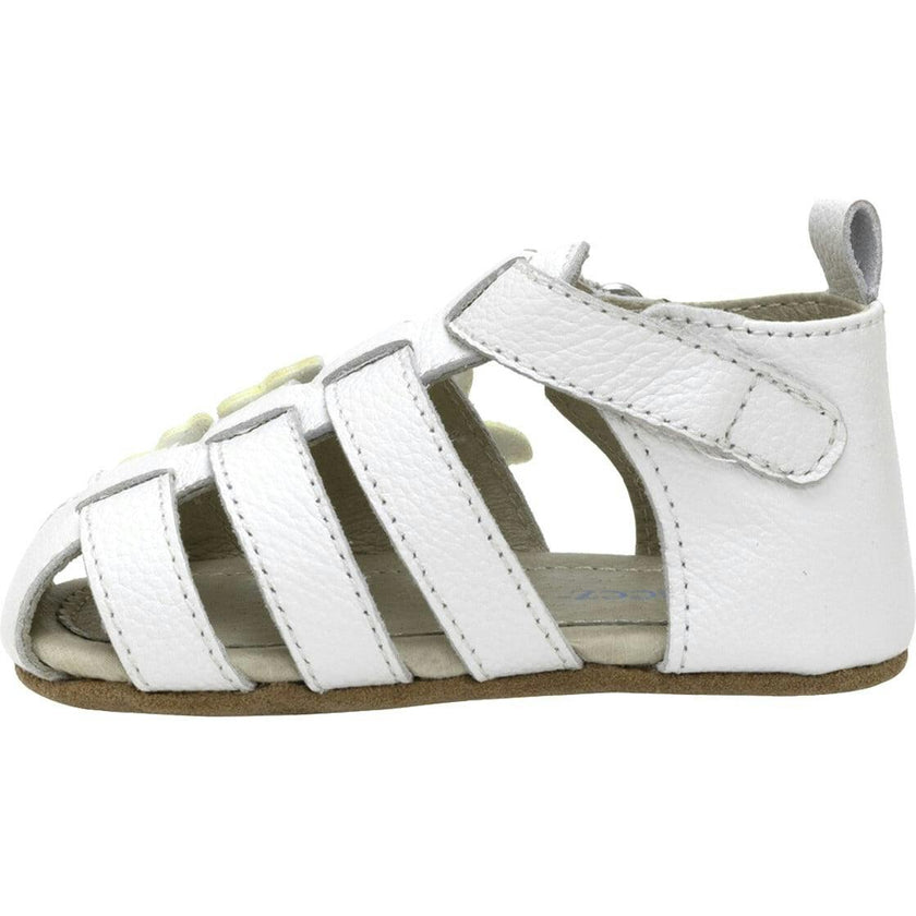 Mariposa White Leather Sandal